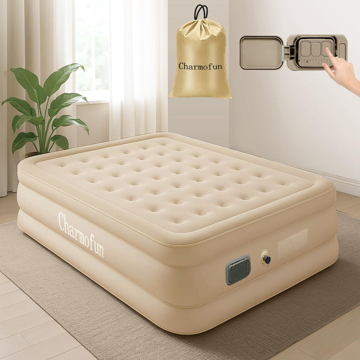 Luftmatratze 2 Personen, Luftbett 2 Personen 200 x 154 x 43cm, Luftmatratze Selbstaufblasend mit Int