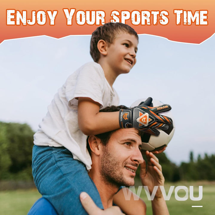 WVVOU Torwarthandschuhe Kinder und Jugendliche, Fussball Torwarthandschuhe, Fussballhandschuhe, Dopp