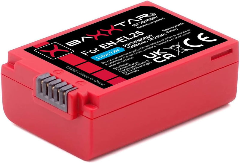 Baxxtar Pro EN-EL25 Kamera-Akku Pack 1350mAh / mit aktivem NTC-Sensor/und Ladegerät Mini LCD DUAL (E