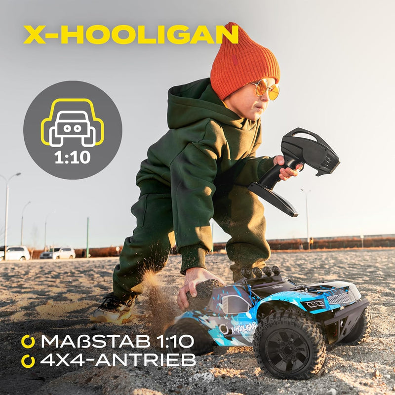 Overmax X-Hooligan Grosses Schnelles Ferngesteuertes Auto, Massstab 1:10, Geschwindigkeit 50 km/h Re