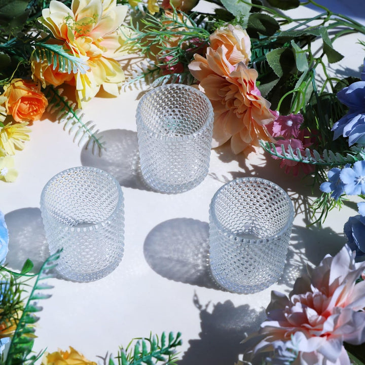 Bubbles Teelichthalter Glas mit 12 Stück, Klare Teelichtgläser für Feiern und Partys, Haus Teelichte