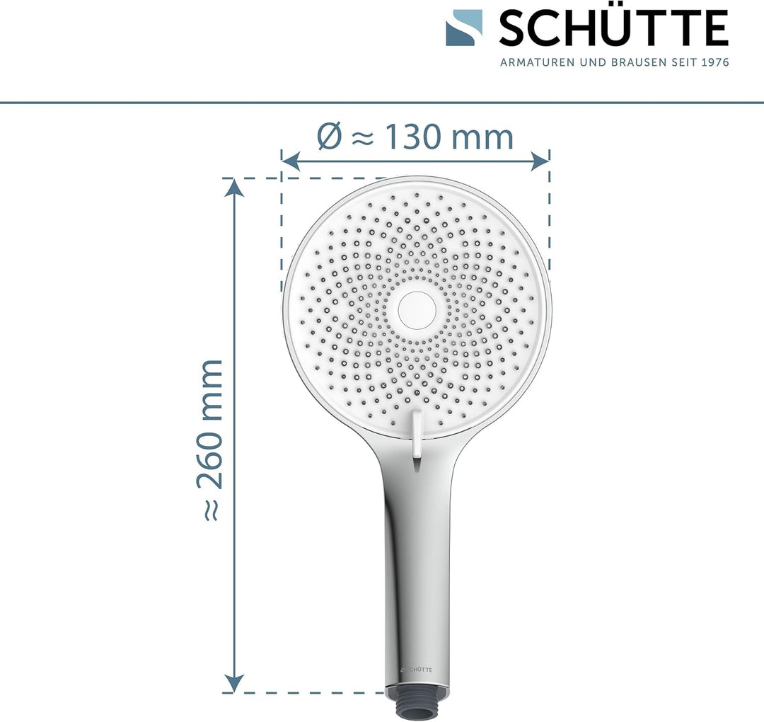 SCHÜTTE Handbrause SAMOA RAIN | Samtstrahl-Technologie | Duschkopf mit über 300 Düsen | 3 einstellba