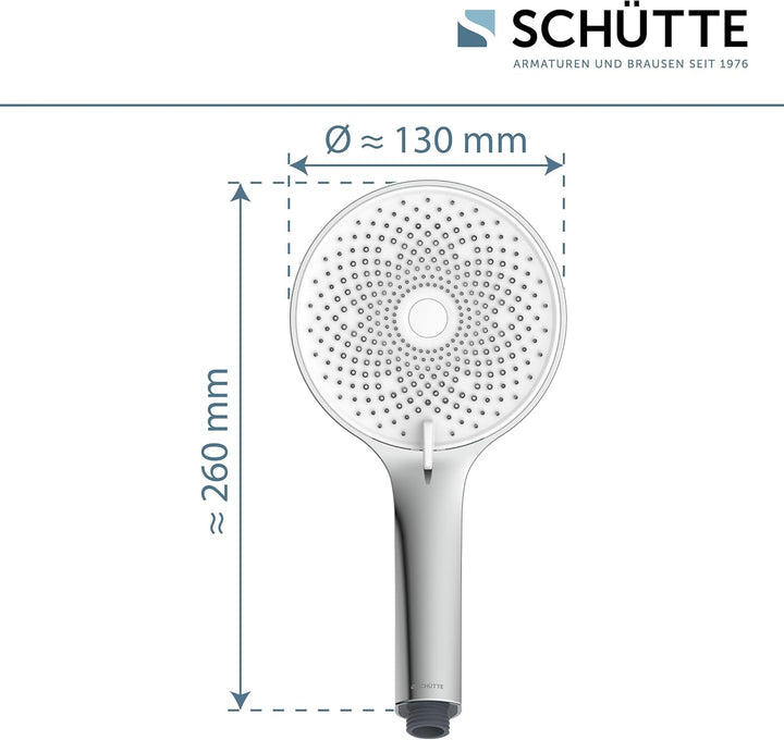 SCHÜTTE Handbrause SAMOA RAIN | Samtstrahl-Technologie | Duschkopf mit über 300 Düsen | 3 einstellba