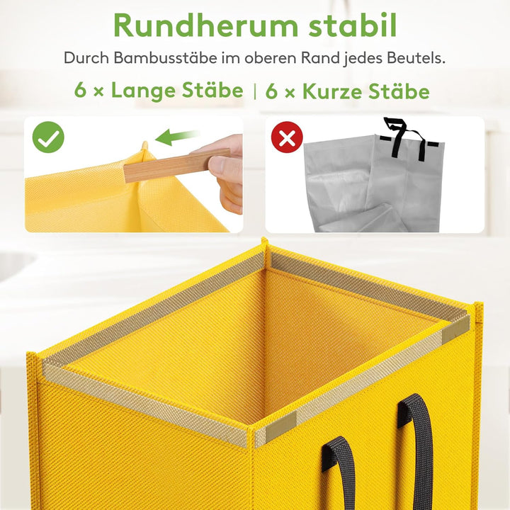 Lifewit Mülltrennsystem mit Deckel für Küche, Altpapier sammelbehälter und Pfandflaschen sammelbehäl
