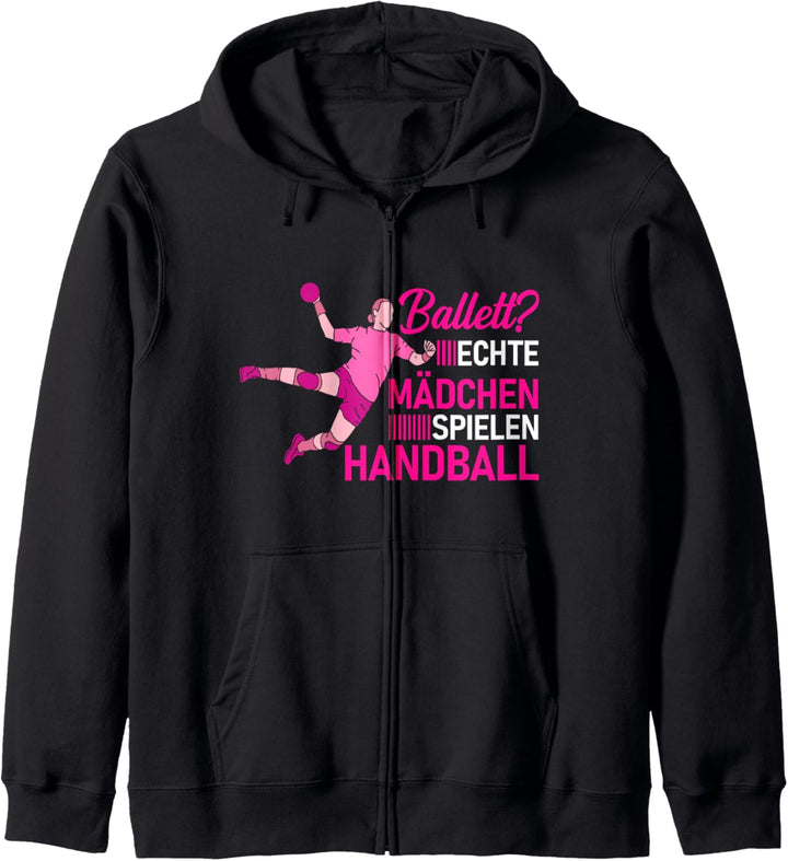 Echte Mädchen Spielen Handball Geschenk für Handballerin Kapuzenjacke