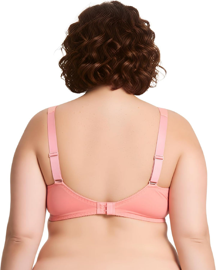 Curve Muse Damen Übergrösse Minimizer Bügel-BH mit Stickspitze - 2er Pack 75C Braun, Pfirsich Bernst