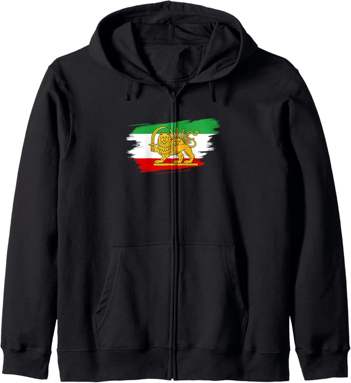 Iran für Damen und Herren iranische Flagge Löwe Perser Kapuzenjacke