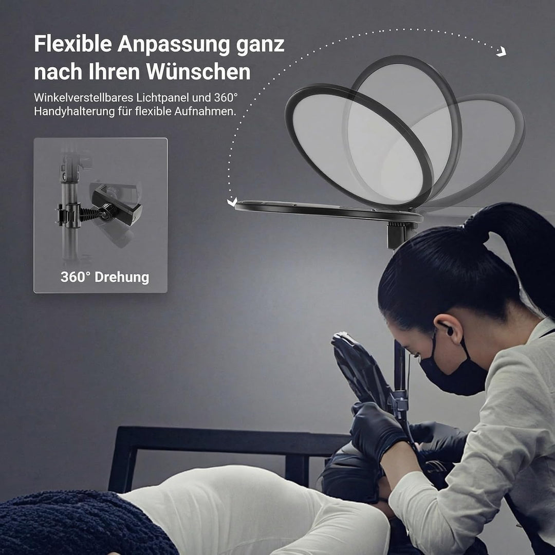 NEEWER BASICS 10" Ringlicht mit 63" Stativ/Handyhalterung/Fernbedienung kompatibel mit iPhone, 15W,