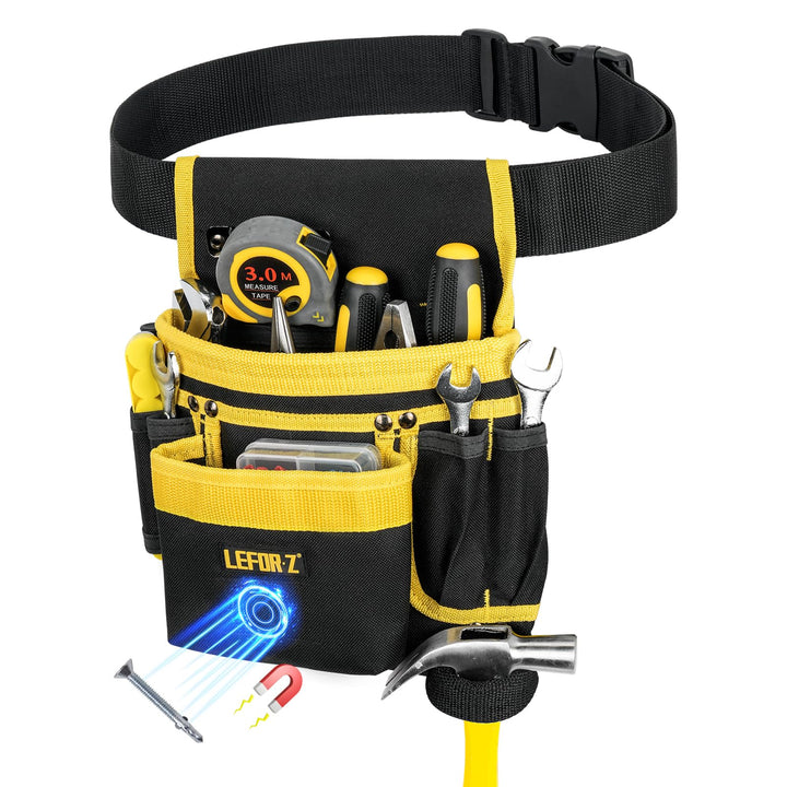 Werkzeuggürtel Herren,Werkzeugtasche gürtel mit 13 Taschen,Magnetische Werkzeugtasche für Männer,Abn