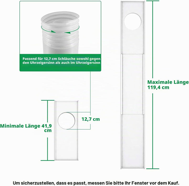 Forestchill Tragbares Fensterdichtungsplatten-Set für Klimaanlage, für Abluftschlauch, 12.7 cm Durch