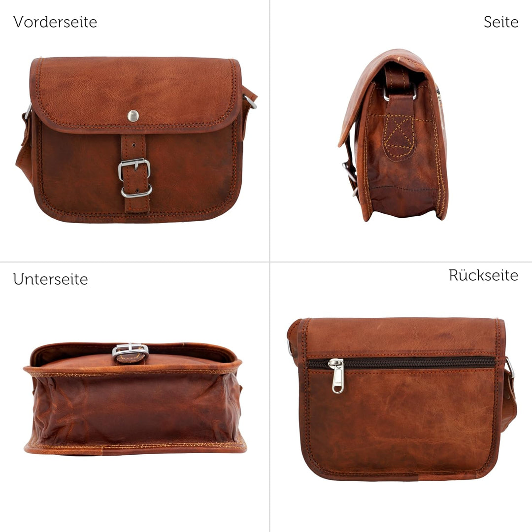 Gusti Leder Umhängetasche Mary | Handgefertigte Ledertasche Damen für Alltag & Freizeit I Elegante L