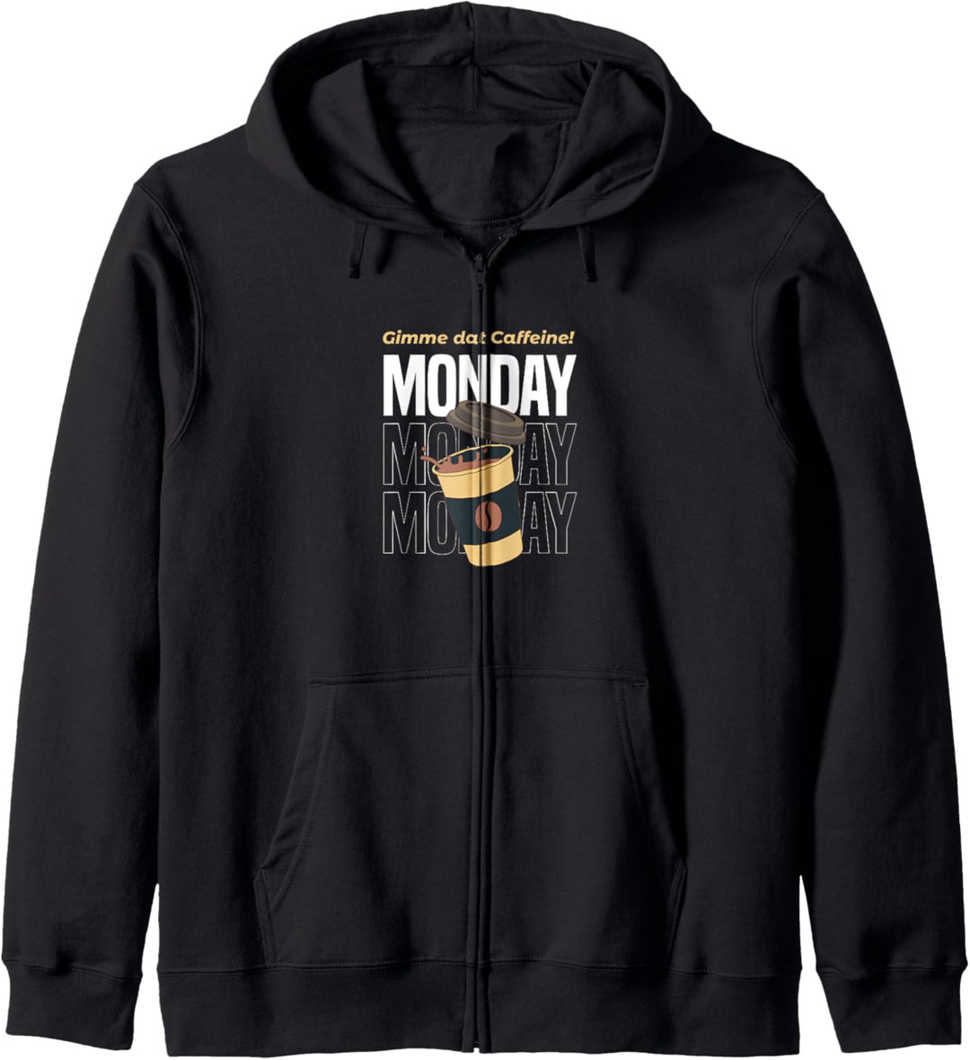 Kaffee Montag Müde Büro Ironisches Zitat Kapuzenjacke