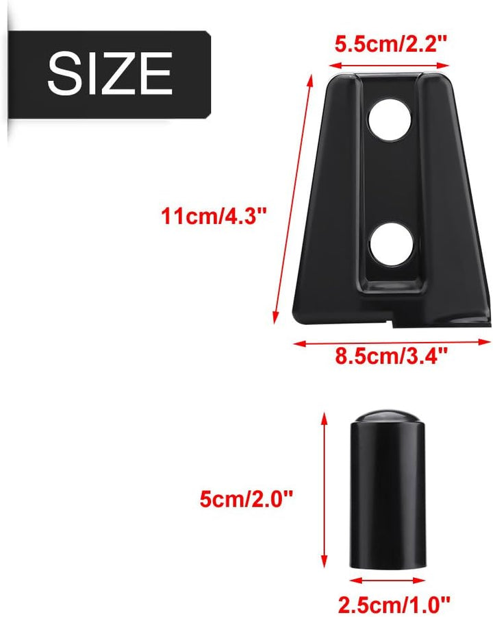 Dioche Scharnierabdeckungen, 8 Schwarze Autotürscharnierabdeckungen für Jeep Wrangler JK Unlimited 4