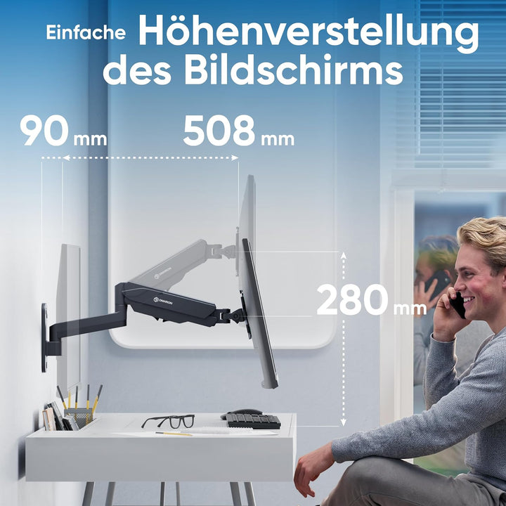ONKRON Monitor Wandhalterung 13-34 Zoll, bis 8 kg, max VESA 100x100, G150-B