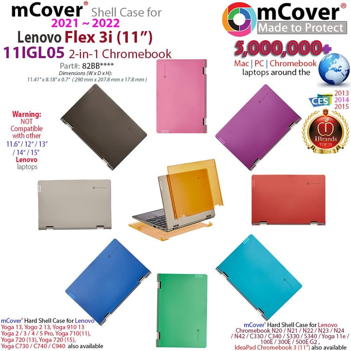 mCover Hard Shell Case Nur Kompatibel mit Lenovo IdeaPad Flex 3 Chromebook 29,5 cm (Grösse:290 x 207