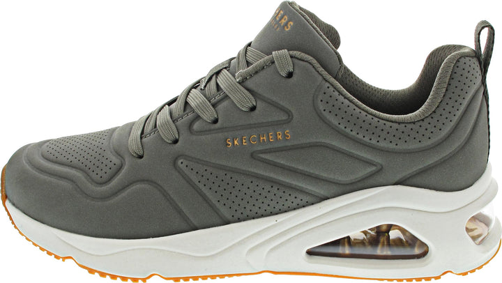 Skechers Damen Tres-air UNO Ah - MazingSneaker 42 EU Olive Durasuede Textile, 42 EU Olive Durasuede