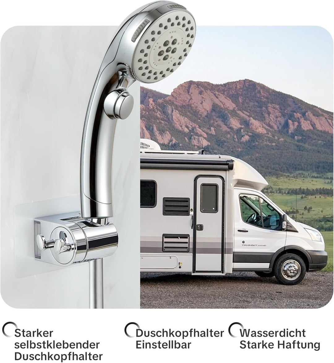 OFFO Wohnmobil Duschkopf mit stoppfunktion, Wassersparend Antikalk Hochdruck Handbrause mit 1,6 m Sc