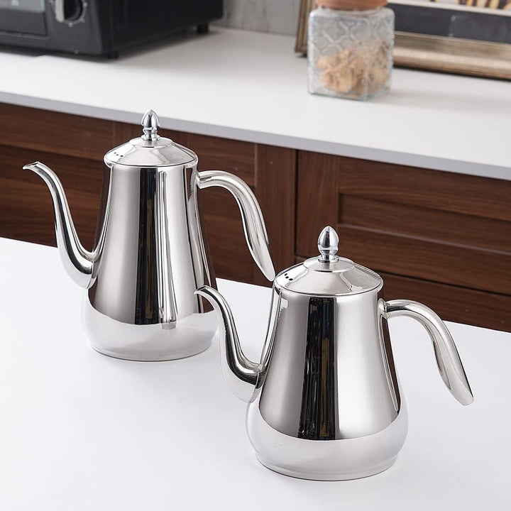 SANQIAHOME 1550ml Edelstahl-Teekanne mit herausnehmbarem Siebeinsatz, Qualitäts-Teekanne mit kleinem