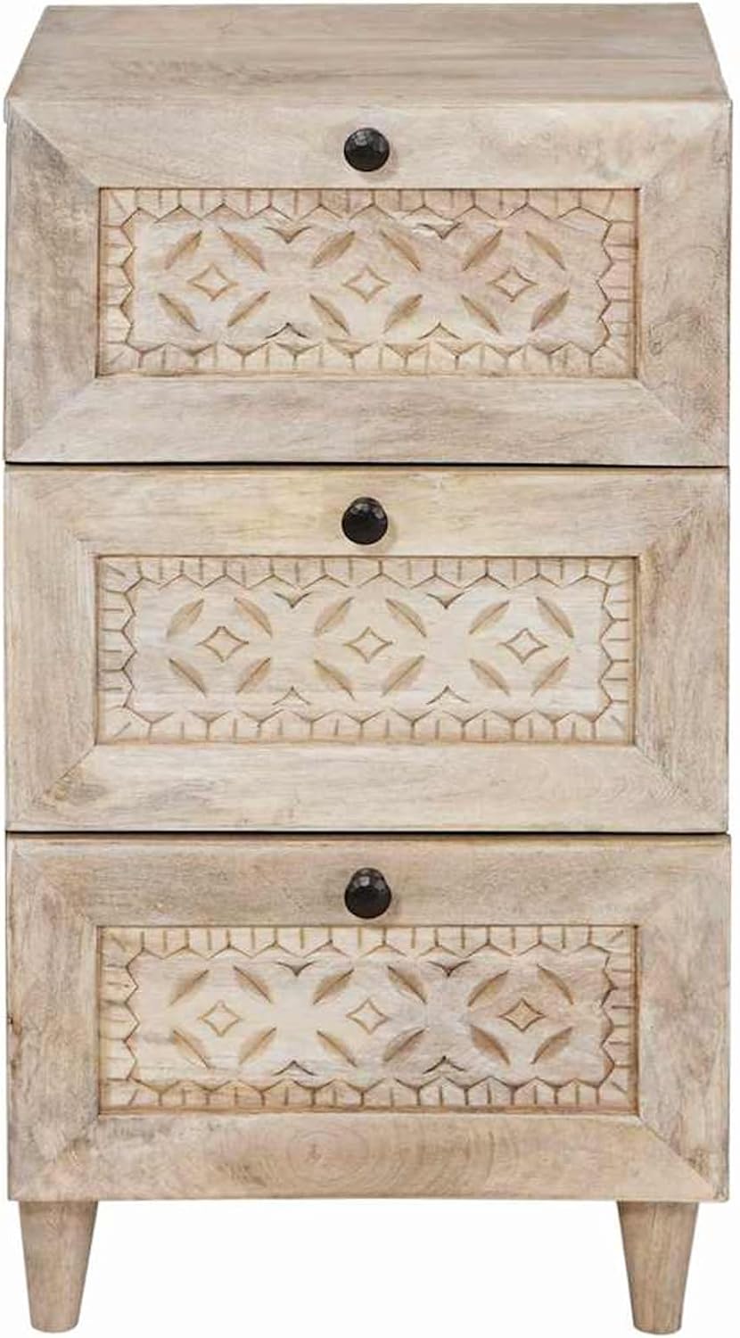 Homgoday Mango-Holz Sideboard mit Schubladen - Moderner Wohnzimmer-Organizer für Innenbereich Model4