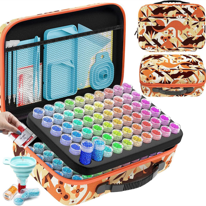 ARTDOT 5D Diamond Painting Zubehör Boxen, 120 Stück Diamant Painting Aufbewahrungsbox mit Koffer Tri