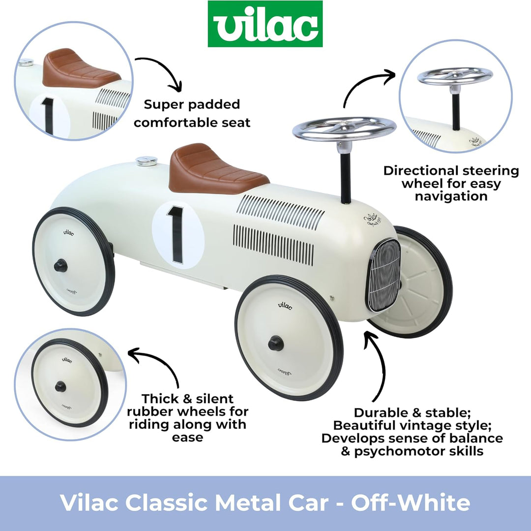 Vilac Metal Car, Creme, Creme