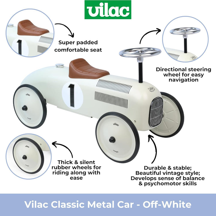 Vilac Metal Car, Creme, Creme