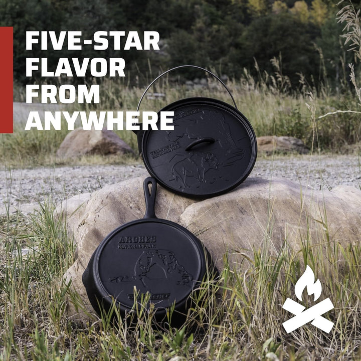 Camp Chef - National Parks Gusseisen-Set (30,5 cm Dutch Oven, 30,5 cm Bratpfanne und Deckel)