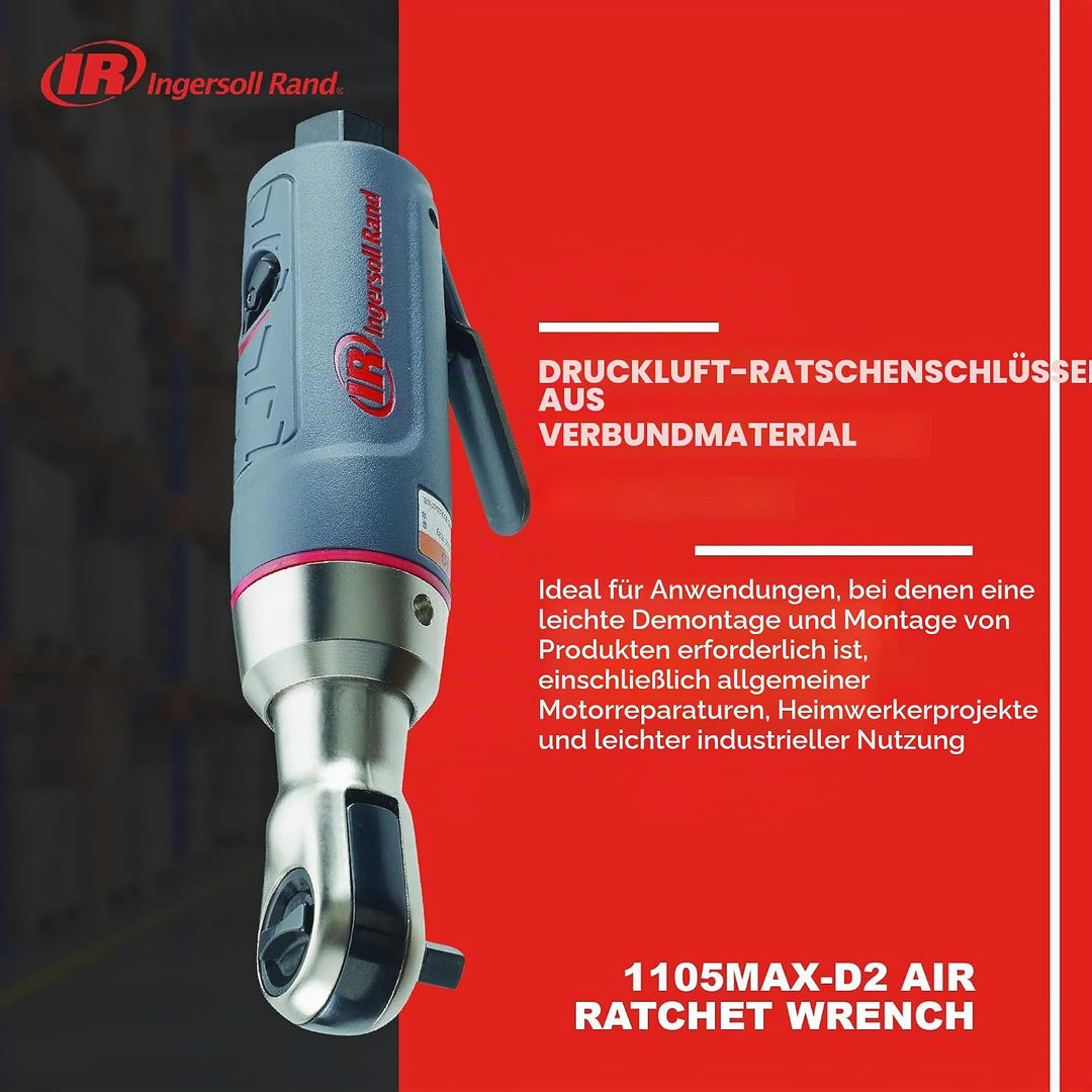 Ingersoll Rand Pneumatisches Werkzeug 1105MAX-D2, 1/4-Zoll Mini-Druckluft-Ratsche Pneumatisches Verb
