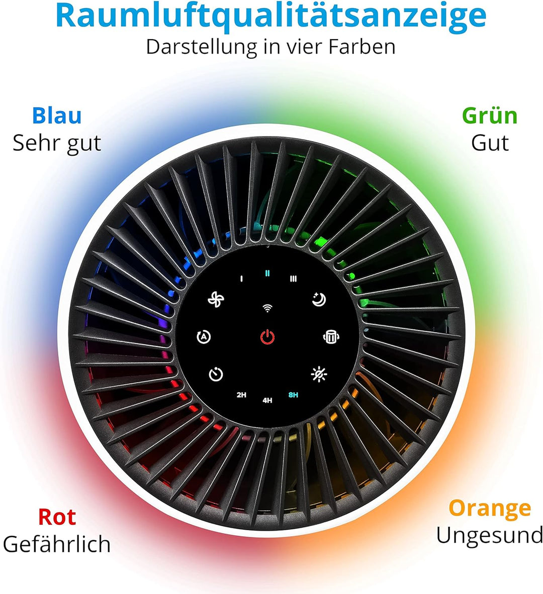 MEDION Luftreiniger mit App Steuerung (HEPA Filter, Smart, reduziert Aerosole Pollen Staub Tierhaare
