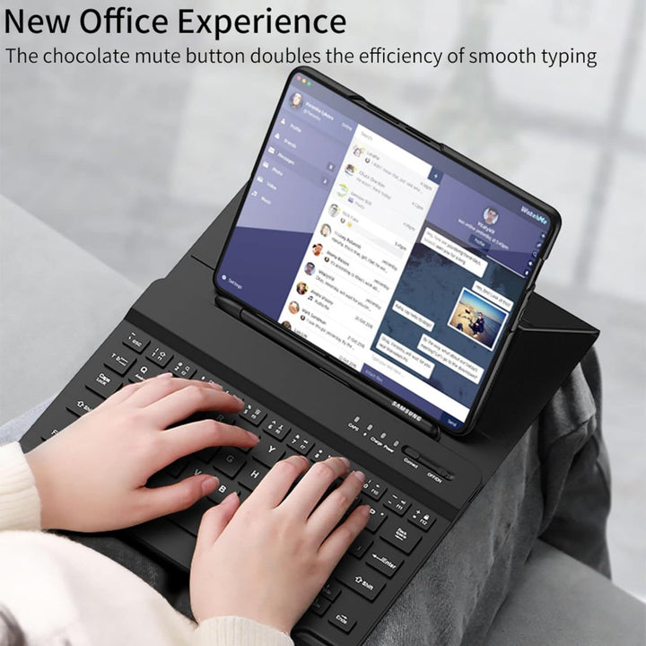 Custodia Magnetic Klapphüllen Ständer Folio Hülle,Keyboard,Pen Slot,Glasfolie PC Case Kompatibel für