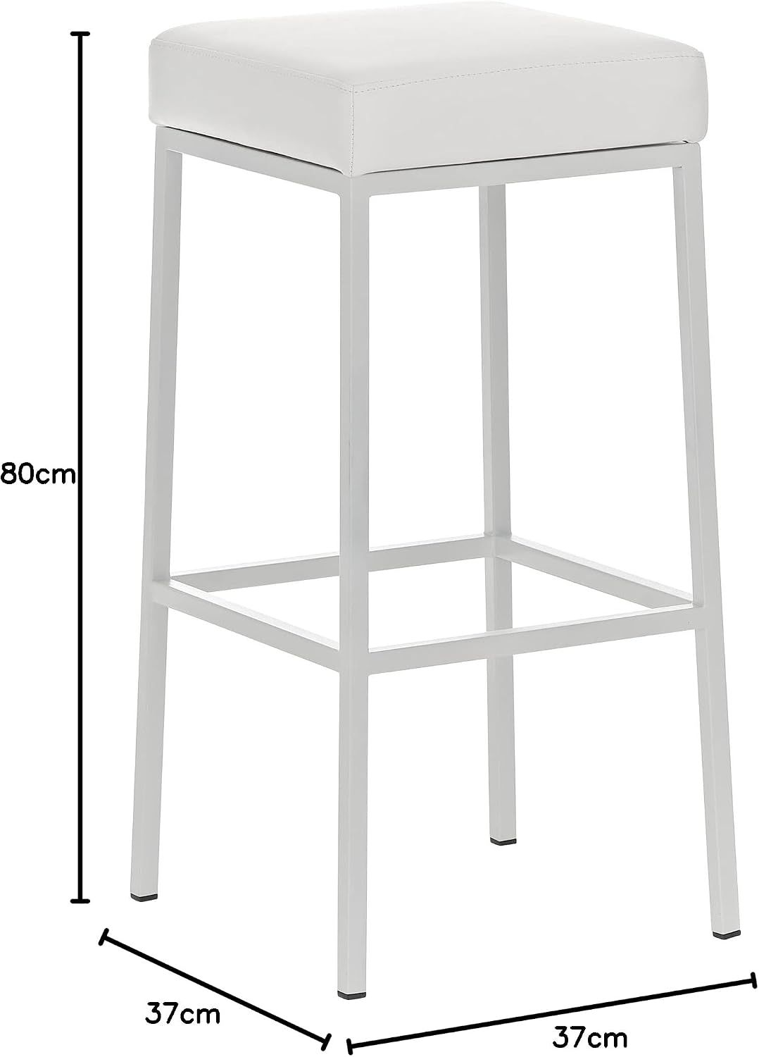CLP Barhocker Montreal mit Kunstlederbezug I Thekenhocker mit Einer Sitzhöhe von 80 cm I erhältlich,