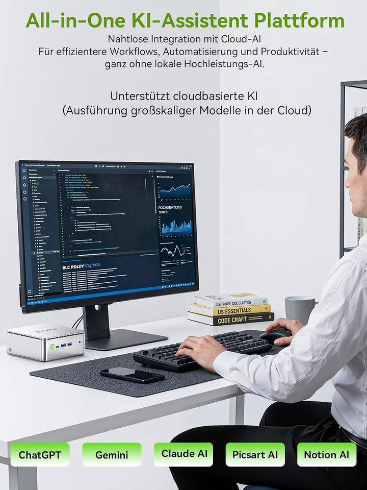 GMKtec G3S N95 Mini PC Intel 3.4GHz, 3 Jahre Produktschutz, 16GB DDR4 + RAM 512GB SSD, Mini Computer