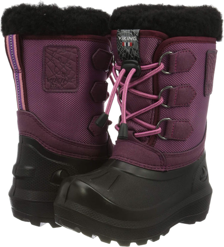 Viking Unisex Kinder IstindSchneestiefel 38 EU Dark Pink Black, 38 EU Dark Pink Black
