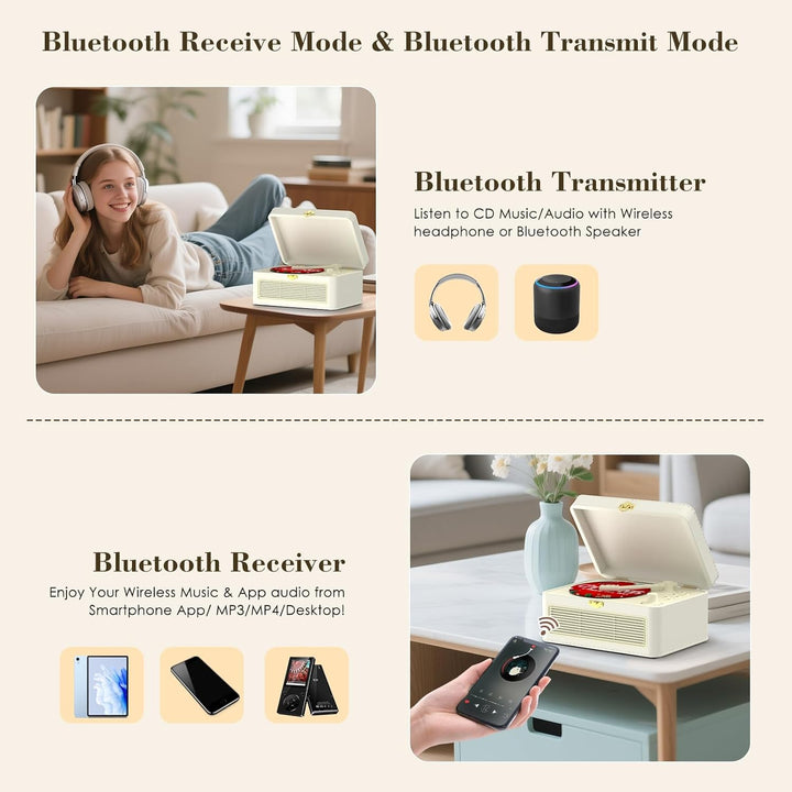CD Player Tragbar Bluetooth: Kegaudio Radio mit CD-Player Tragbarer mit Lautsprecher Fernbedienung U