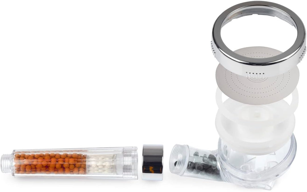 EASYmaxx Wellness-Duschkopf mit Mineralperlen & 3 Wasserstrahl-Modi | Spart 30% Wasser bei ca. 50% m