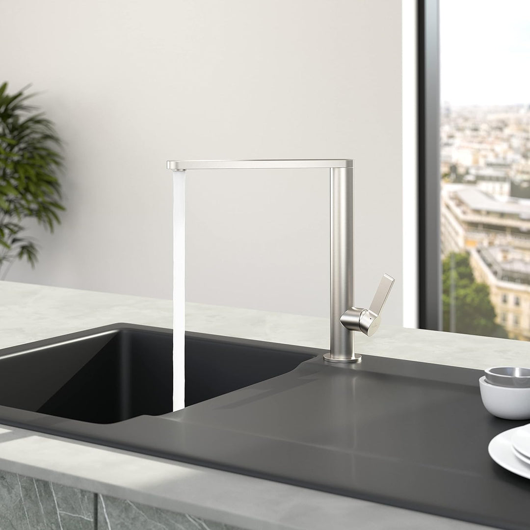Villeroy &amp; Boch Finera Küchenarmatur, Hochdruck, Wasserhahn Küche mit Keramikkartusche und 360° Schw