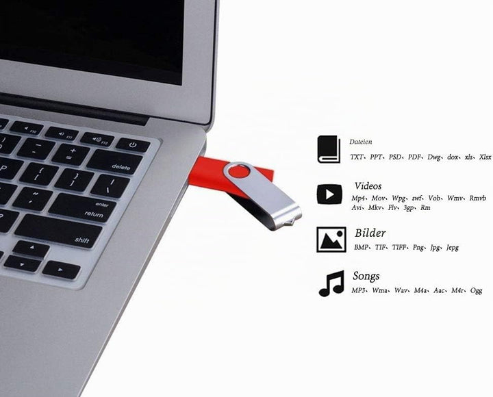10 Stück Speichersticks 8GB USB-Stick Einklappbar USB 2.0 Memory Sticks 8 GB Flash Drive Rote Datena