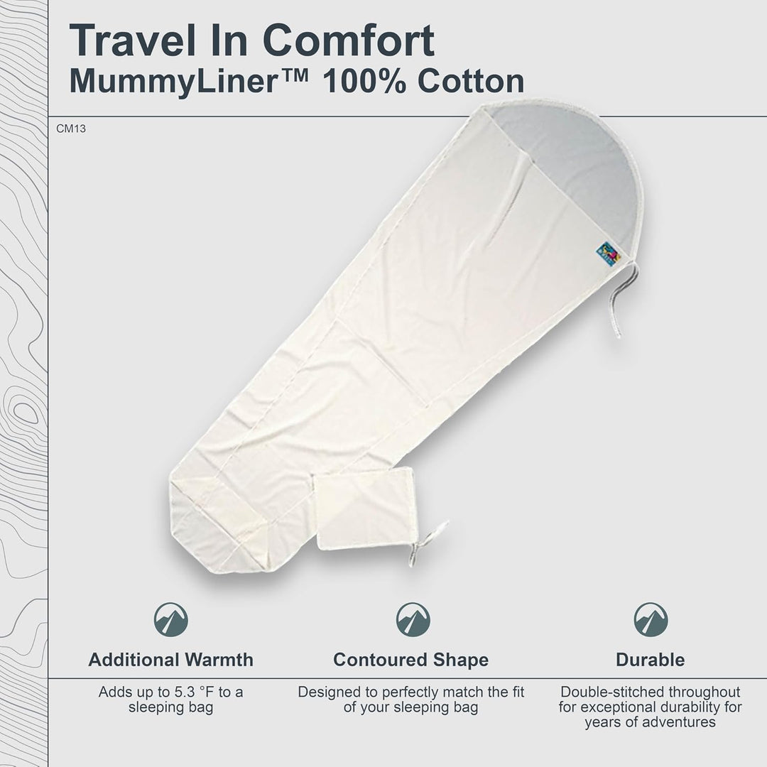 Cocoon MummyLiner Mumienschlafsack, Baumwolle 241 x 90/56 cm natur, 241 x 90/56 cm natur