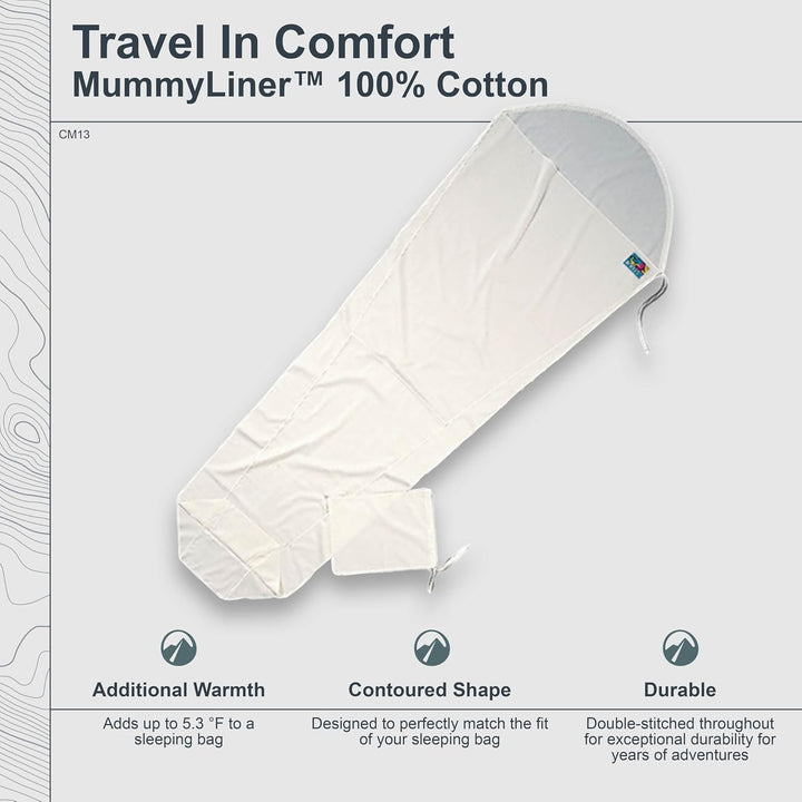 Cocoon MummyLiner Mumienschlafsack, Baumwolle 241 x 90/56 cm natur, 241 x 90/56 cm natur