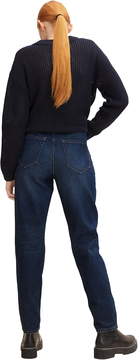 TOM TAILOR Denim Damen Mom Fit Jeans 28 10282 - Dark Stone Wash Denim, 28 10282 - Dark Stone Wash De