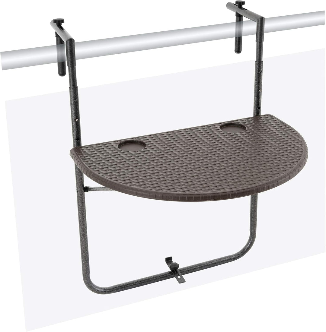 NEXOS Brauner Balkon-Hängetisch ARIA - klappbar, Braun