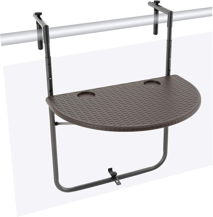 NEXOS Brauner Balkon-Hängetisch ARIA - klappbar, Braun