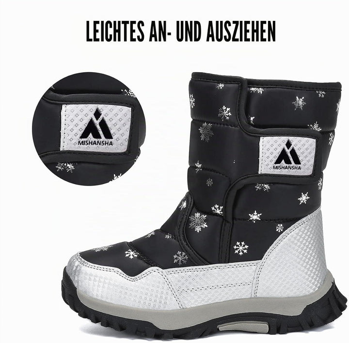 Mishansha Kinder Winterstiefel Jungen Schneestiefel Mädchen Warm Gefütterte Rutschfeste Winter Snowb