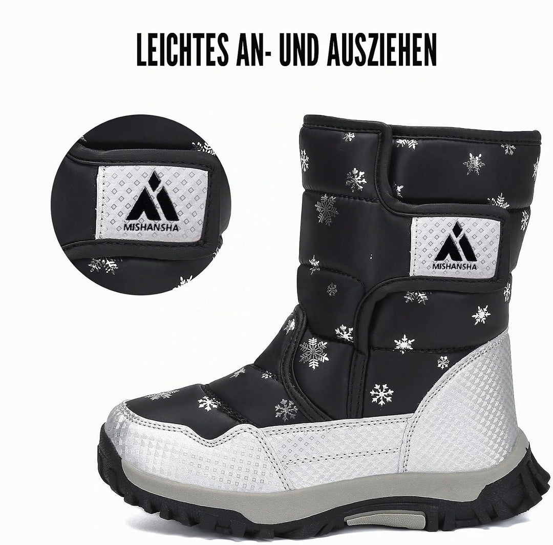 Mishansha Kinder Winterstiefel Jungen Schneestiefel Mädchen Warm Gefütterte Rutschfeste Winter Snowb