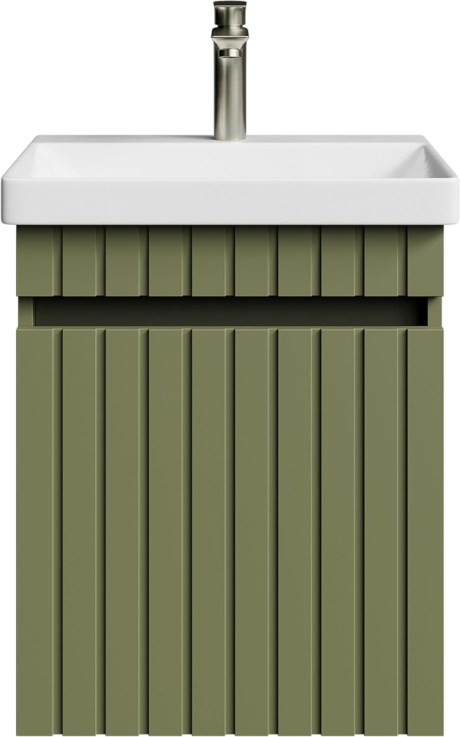 Planetmöbel Cosmia Badmöbel Set Waschbecken mit Unterschrank 50 x 60 x 35 cm Mint Grün, Armatur Bade