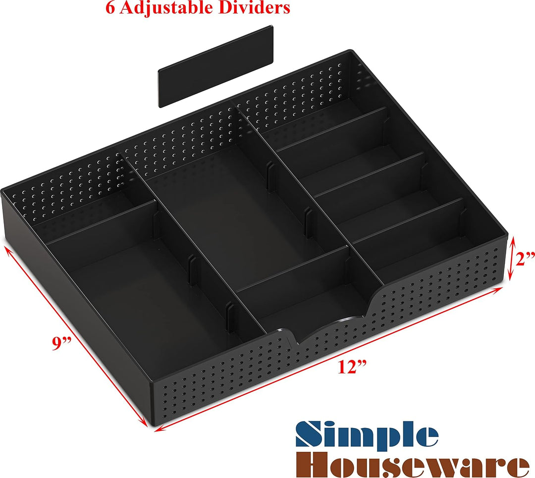 Simple Houseware Schreibtisch-Monitorständererhöhung mit Verstellbarer Organizer-Ablage, Espresso, E