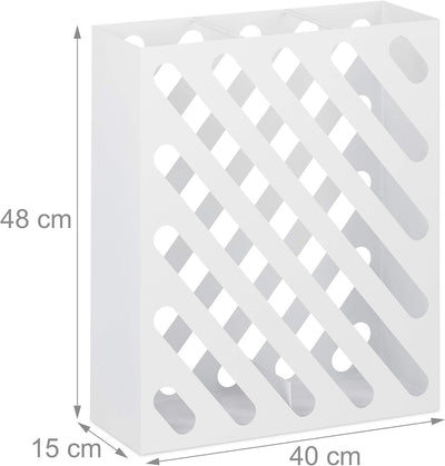 Relaxdays Regenschirmständer XL, rechteckiger Schirmständer f. Regenschirme & Gehstöcke, Stahl, 48 x