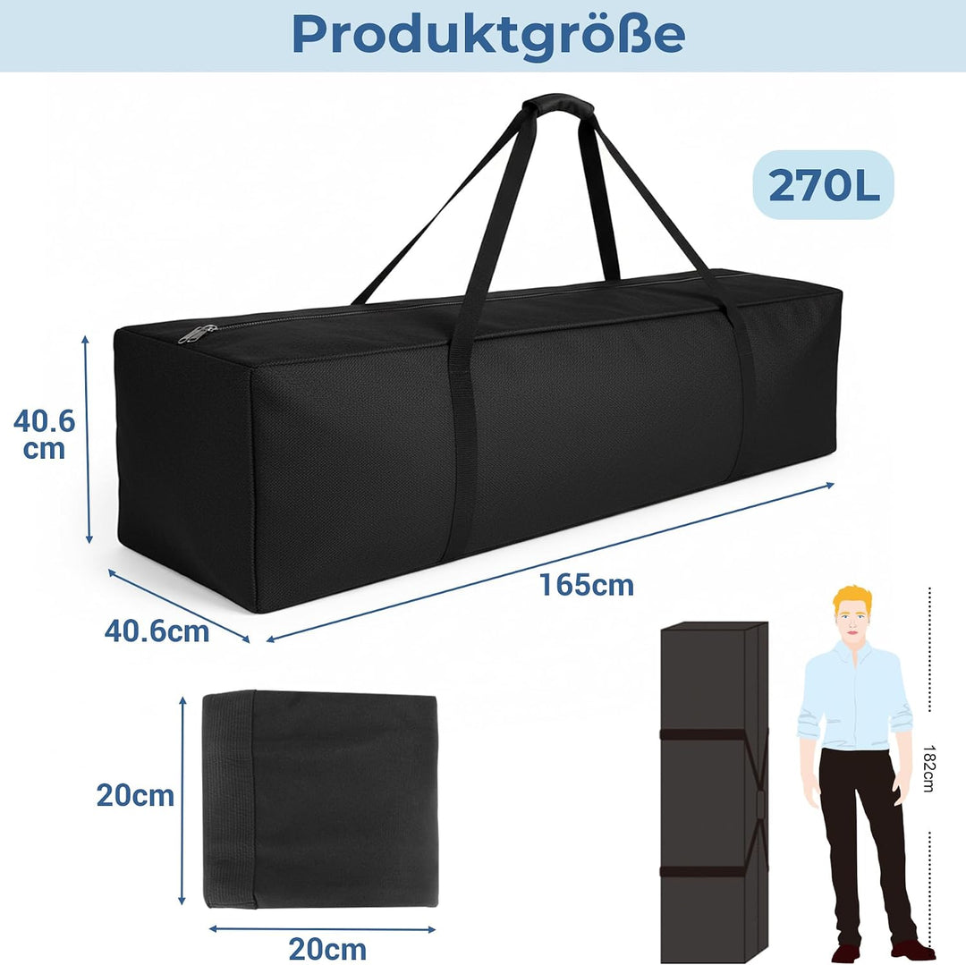 INFANZIA 270L Sporttasche, Extra Grosse Aufbewahrungstasche mit Upgrade Reissverschlüssen, Reisetasc