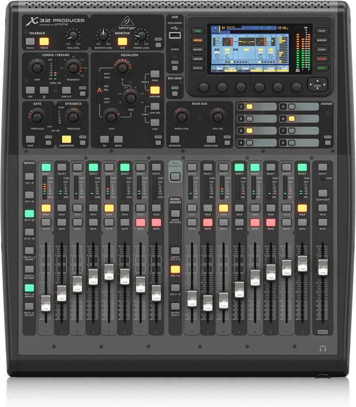 Behringer X32 PRODUCER Rackmontierbares digitales Mischpult mit 40 Eingängen, 25 Bussen, 16 programm