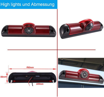 Auto Dritte Dach Top Mount Bremslicht Rückfahrkamera Rückfahrsystem Einparkkamera+ 7 Zoll LCD Monito